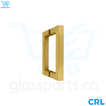 CRL SQ Series - Back-To-Back Square Pull Handle - 6" x 6" - Unlacquered Brass