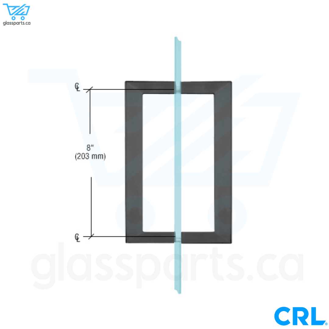 CRL SQ Series - Back-To-Back Square Pull Handle - 8" x 8" - Oil Rubbed Bronze