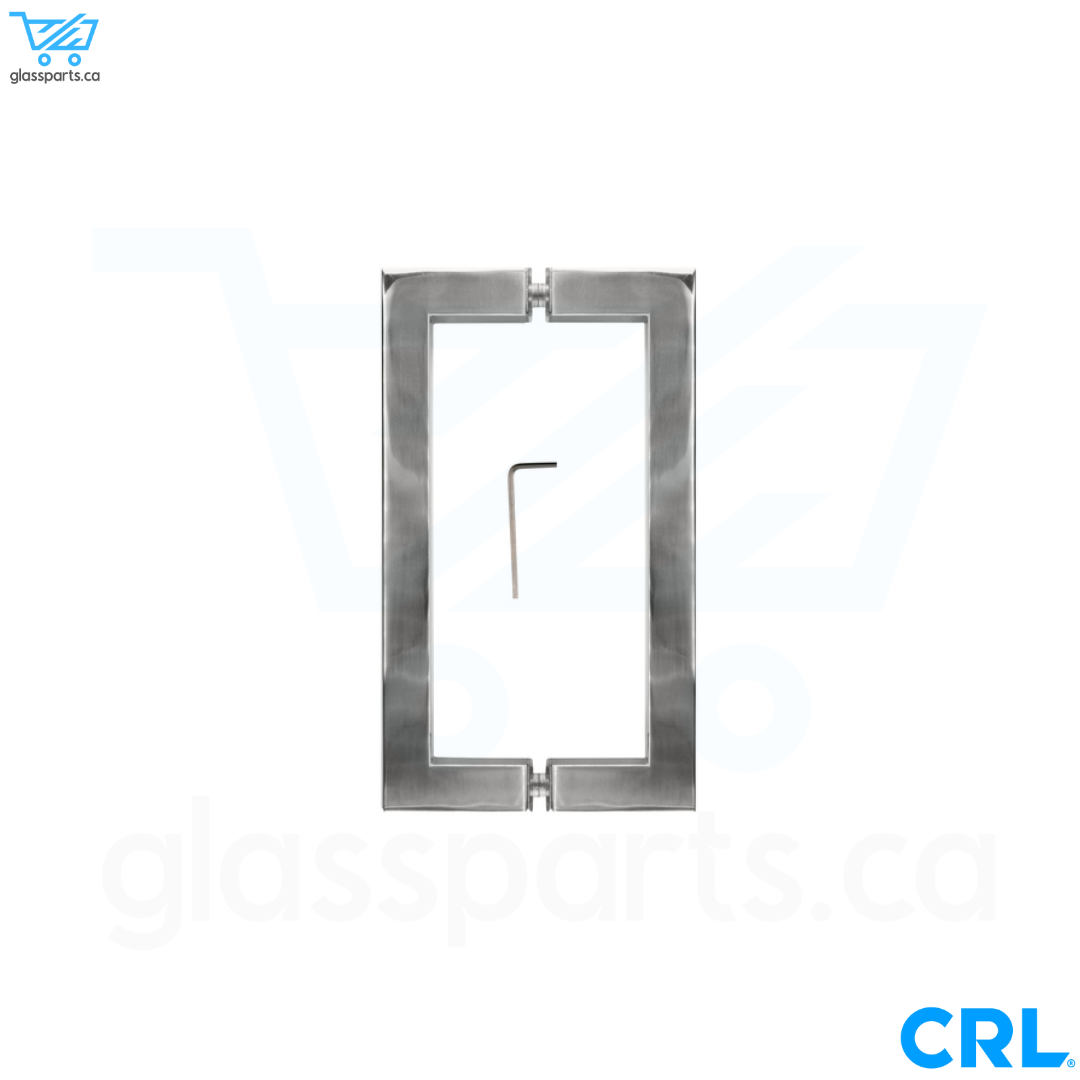 CRL SQ Series - Back-To-Back Square Pull Handle - 8" x 8" - Polished Chrome