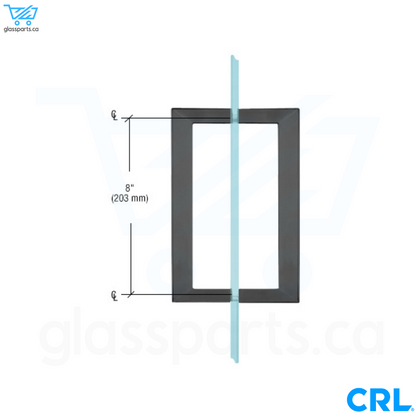 CRL série SQ - Poignée carrée dos à dos - 8" x 8", noir mat