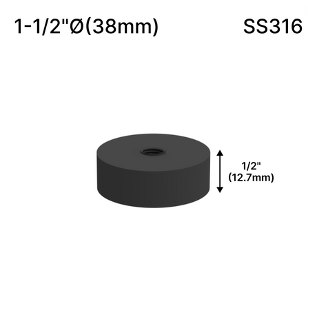Solid Round Standoff Bases — SS316 — SSOB1.5X0.5MBL