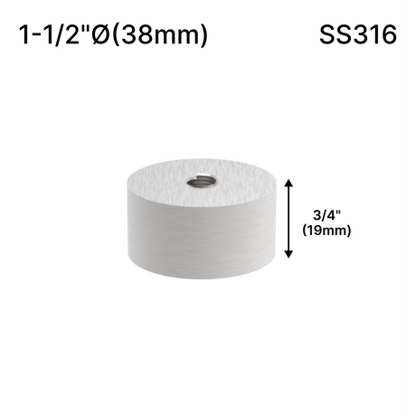 Solid Round Standoff Bases — SS316 — SSOB1.5X0.75BS