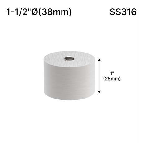 Solid Round Standoff Bases — SS316 — SSOB1.5X1BS