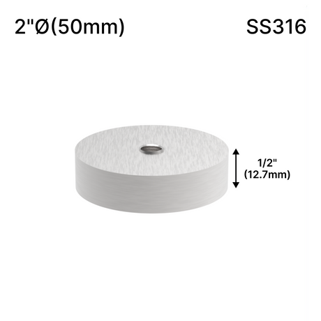 Solid Round Standoff Bases — SS316 — SSOB2X0.5BS