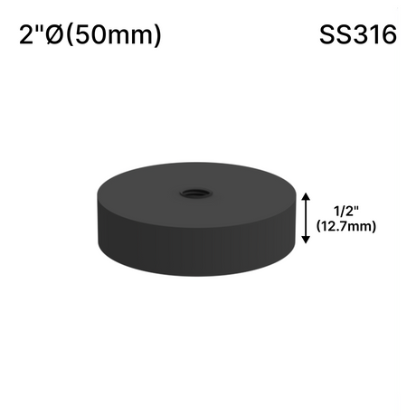Solid Round Standoff Bases — SS316 — SSOB2X0.5MBL