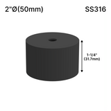 Solid Round Standoff Bases — SS316 — SSOB2X1.25MBL