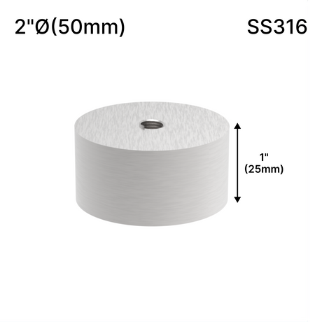 Solid Round Standoff Bases — SS316 — SSOB2X1BS