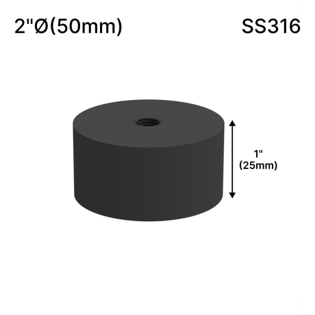 Solid Round Standoff Bases — SS316 — SSOB2X1MBL