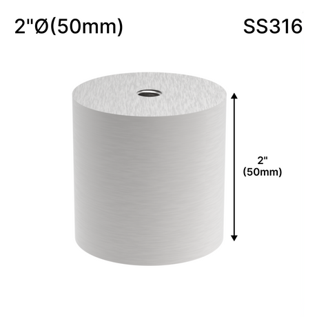 Solid Round Standoff Bases — SS316 — SSOB2X2BS