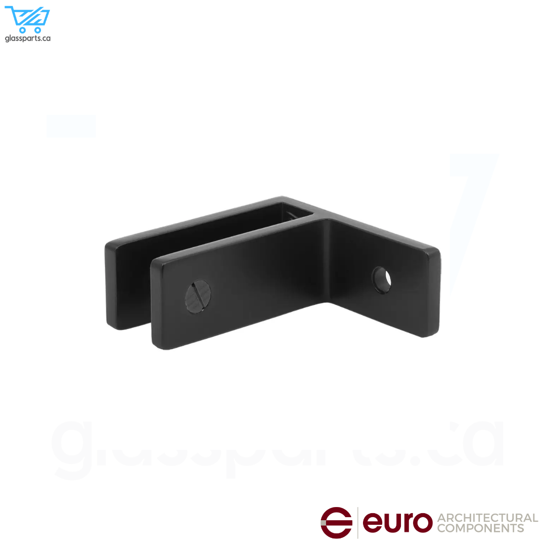 Connecteur de verre sans cadre ultra fin EURO pour verre-mur - Noir mat 