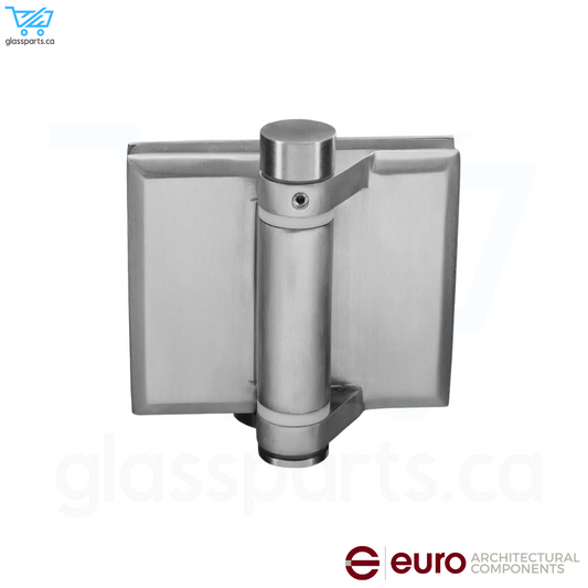 EURO Spring Loaded Hinge Glass-To-Glass 180° - Satin