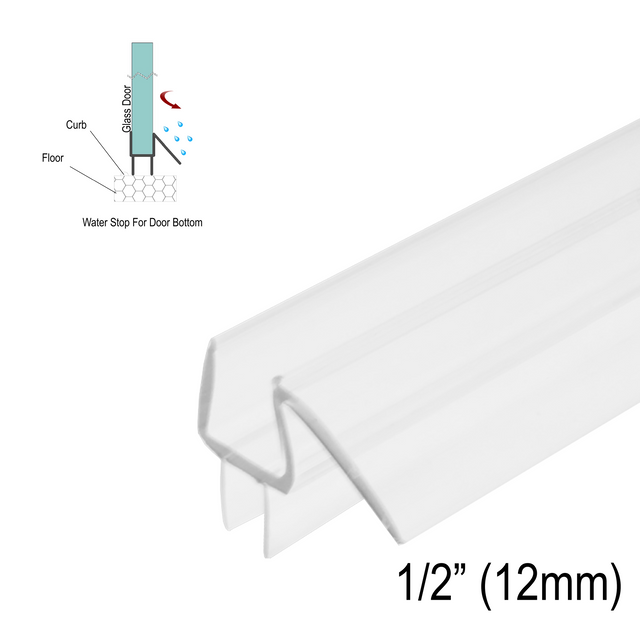 [SWPBWDR12] Shower Sweep - Bottom Wipe w/ Drip Rail for 1/2" Glass (95") — SWPBWDR12