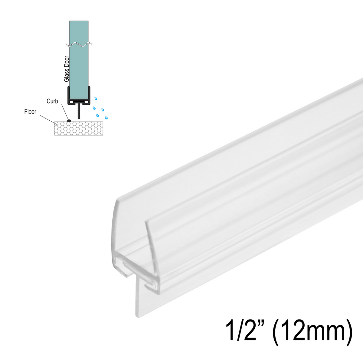 [SWPT12] Shower Sweep - T-Seal (2 Piece Sweep) for 1/2" Glass (95") — SWPT12