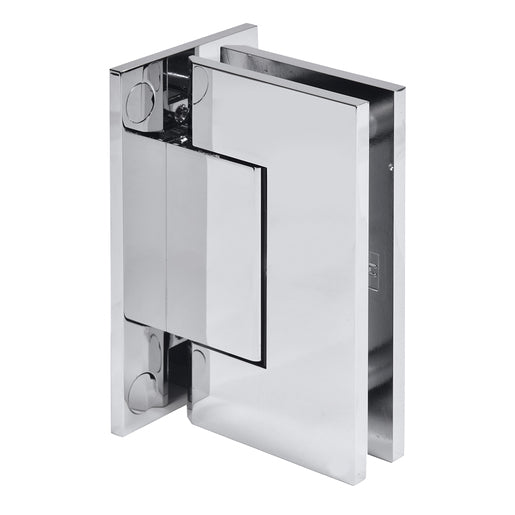 CRL Trento 037 Series Wall Mount Full Back Plate Hinge — Polished Chrome