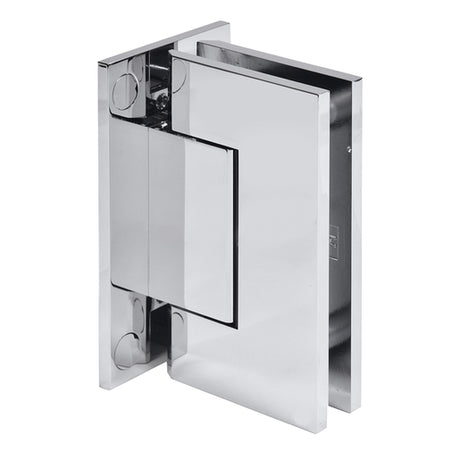 CRL Trento 037 Series Wall Mount Full Back Plate Hinge — Polished Chrome