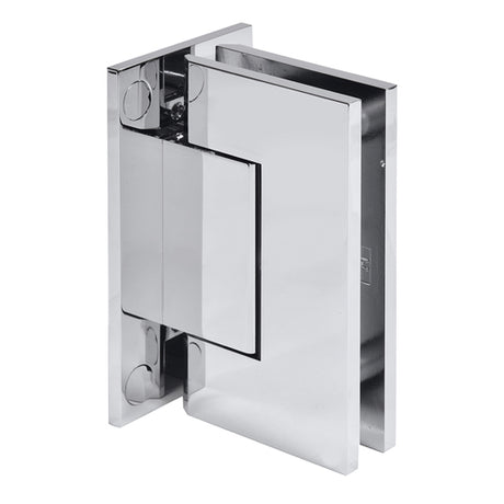 CRL Trento 337 Series Adjustable Wall Mount Full Back Hinge — Polished Chrome