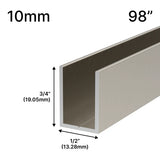 Profil en U pour Douche - Verre 10mm (249 cm)
