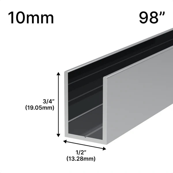 Profil en U pour Douche - Verre 10mm (249 cm)