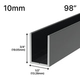 Profil en U pour Douche - Verre 10mm (249 cm)