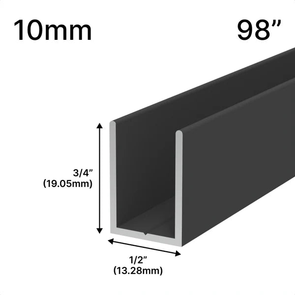 Profil en U pour Douche - Verre 10mm (249 cm)