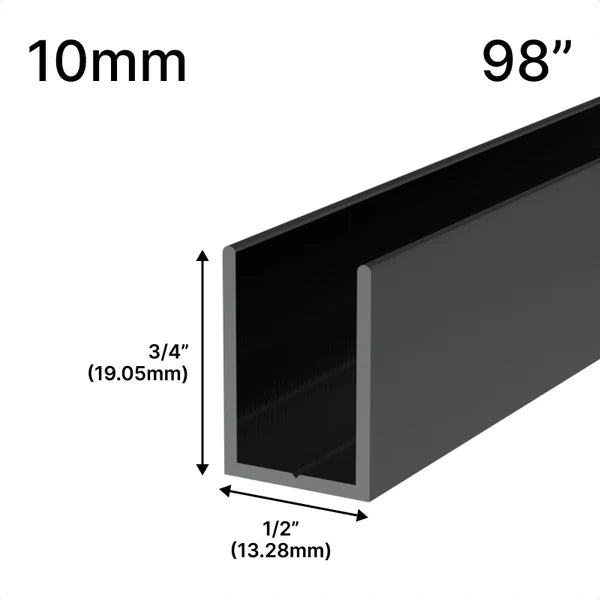 Profil en U pour Douche - Verre 10mm (249 cm)