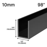 Profil en U pour Douche - Verre 10mm (249 cm)