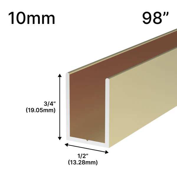 Profil en U pour Douche - Verre 10mm (249 cm)