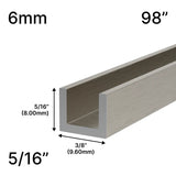 Shower U-Channel - 6mm Glass (98")