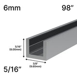 Shower U-Channel - 6mm Glass (98")