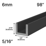 Shower U-Channel - 6mm Glass (98")
