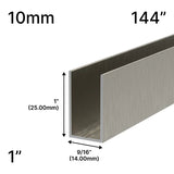 Shower U-Channel - 10mm Glass (144") - 1" Height