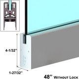 [DLUX4D48] DLUX 4" Door Rail - 48" Length-  Without Lock — DLUX4D48SA