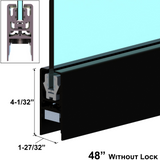 [DLUX4D48] DLUX 4" Door Rail - 48" Length-  Without Lock — DLUX4D48MBL