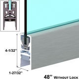 [DLUX4D48] DLUX 4" Door Rail - 48" Length-  Without Lock — DLUX4D48BSS