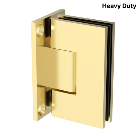 Vivian heavy-duty shower hinge Wall Mount Full Plate — Polished Brass