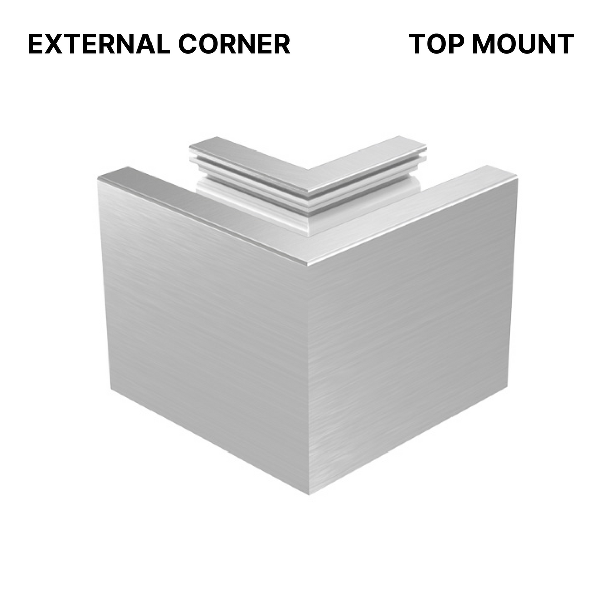 ARCH-LOC 69 90 degree Top Mount External corner - Brushed Stainless Steel