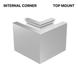 ARCH-LOC 69 90 degree Top Mount Internal corner - Brushed Stainless Steel