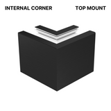 Arch-Loc 86 Series - 90° Internal Top-Mount Corner Kit - Matte Black Aluminum
