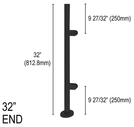 Architectural Railing Posts - Round - Glassparts.ca