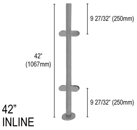 Architectural Railing Posts - Round - Glassparts.ca