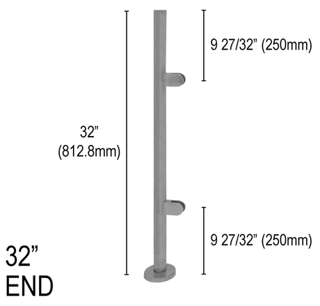 Architectural Railing Posts - Round - Glassparts.ca