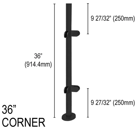 Architectural Railing Posts - Round - Glassparts.ca