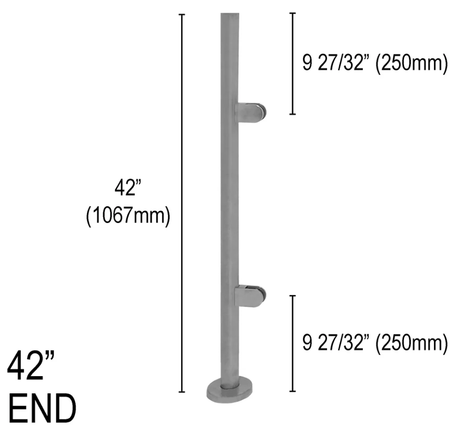 Architectural Railing Posts - Round - Glassparts.ca