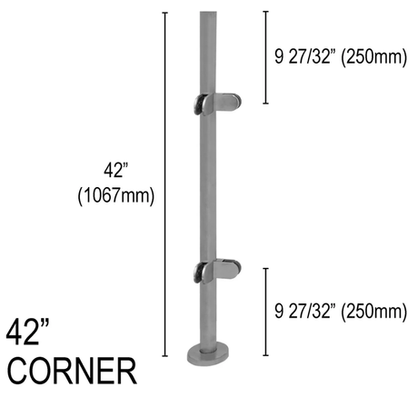 Architectural Railing Posts - Round - Glassparts.ca