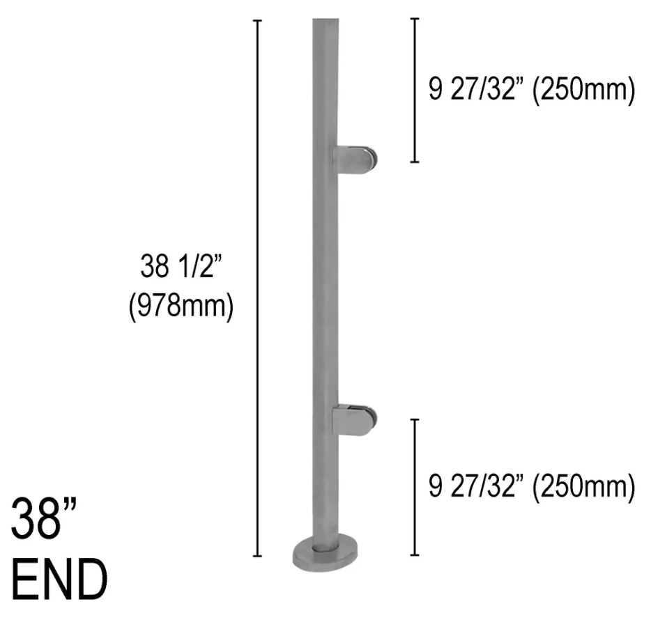 Architectural Railing Posts - Round - Glassparts.ca