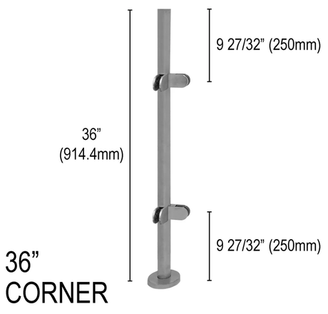 Architectural Railing Posts - Round - Glassparts.ca