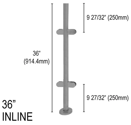 Architectural Railing Posts - Round - Glassparts.ca