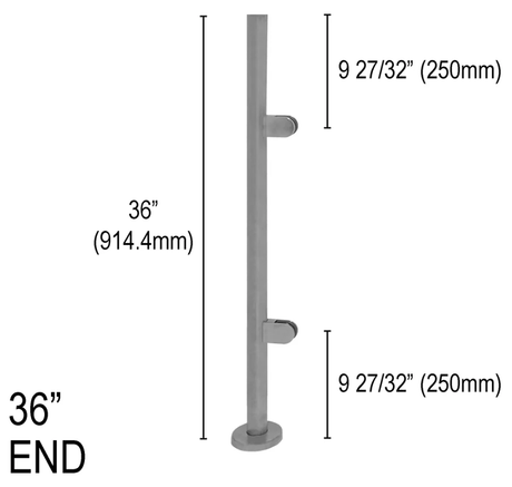 Architectural Railing Posts - Round - Glassparts.ca