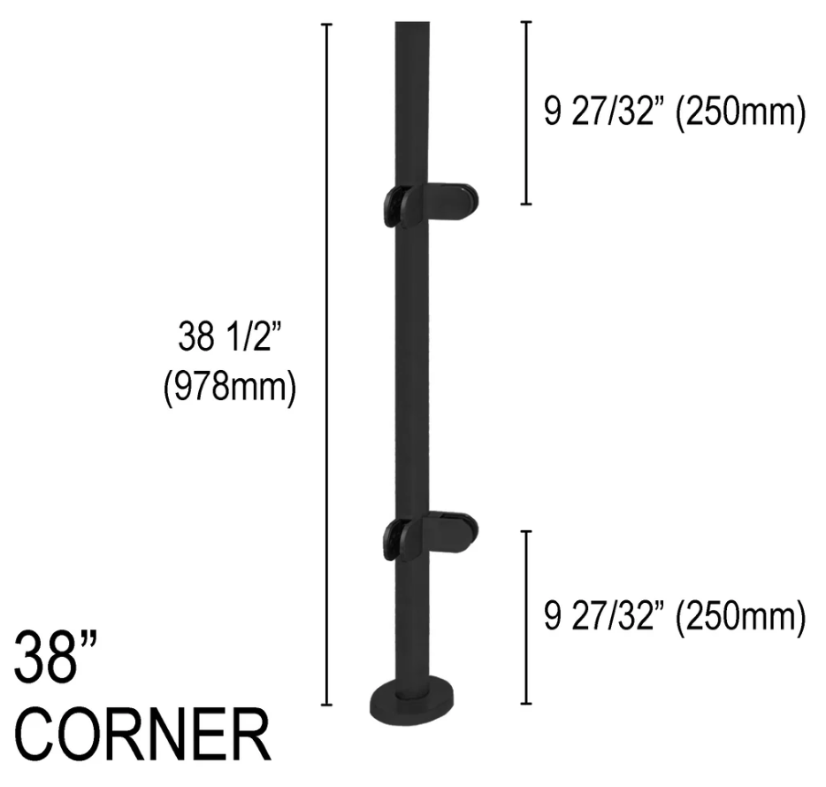 Architectural Railing Posts - Round - Glassparts.ca
