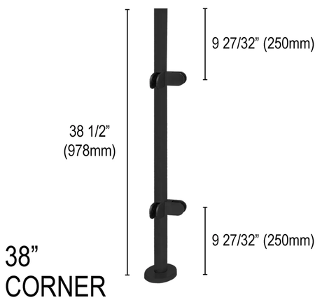 Architectural Railing Posts - Round - Glassparts.ca